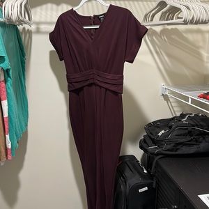 EXPRESS Seamed Waist V-Neck Jumpsuit